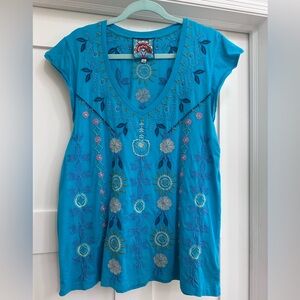 Johnny Was Embroidered T-shirt.